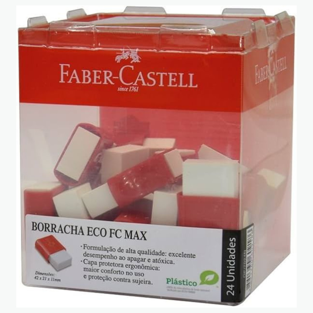 Borracha Branca Pequena Faber-Castell - Pote com 24 unidades - Stationery