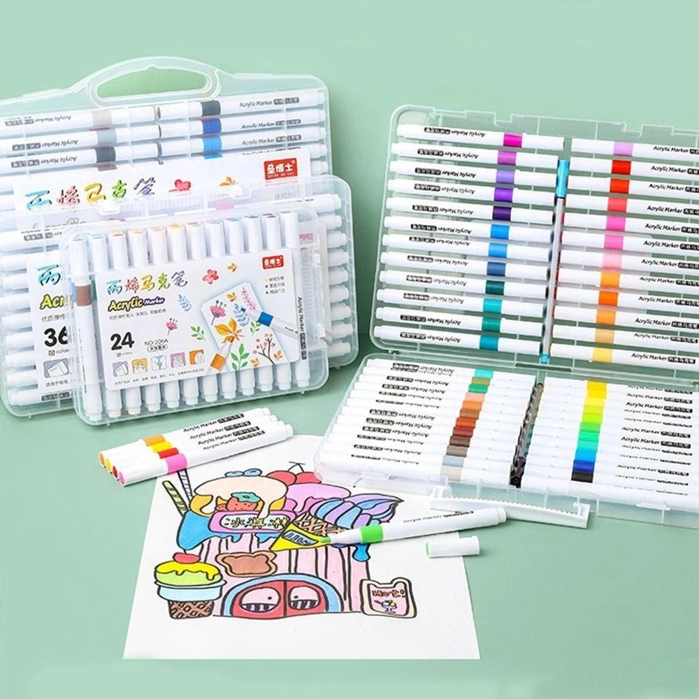 Kit 12 cores Marcadores de acrílico de tinta graffti oleosa à prova d'água Barato Caneta colorida de grafite DIY em Oferta na Shopee