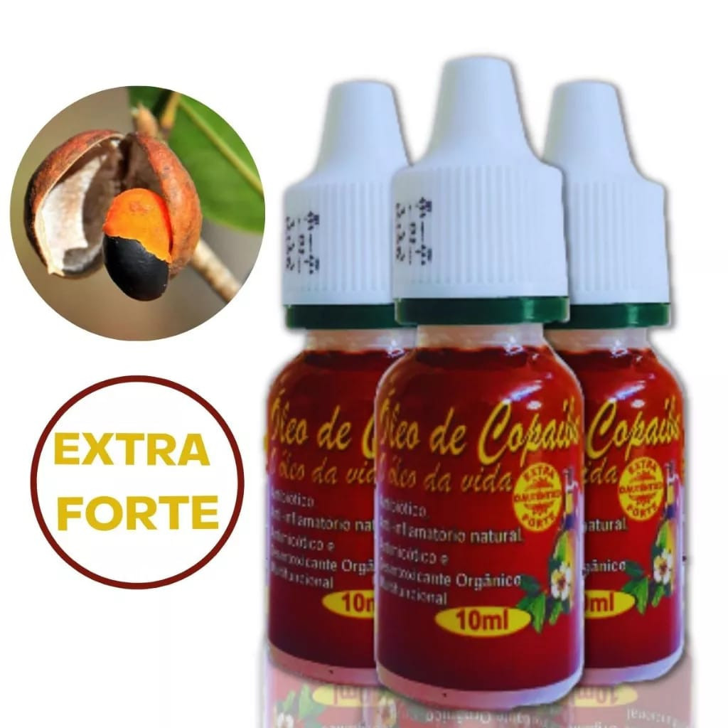 kit com 3 unid. óleo de copaíba desintoxicador natural 10 ml em Oferta na Shopee