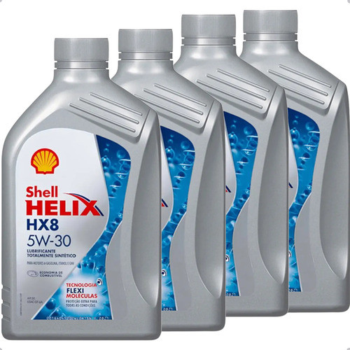 Kit 4 Litros De Oleo Motor Shell Hx8 5w30 Api Sp Sintetico em Oferta na Shopee