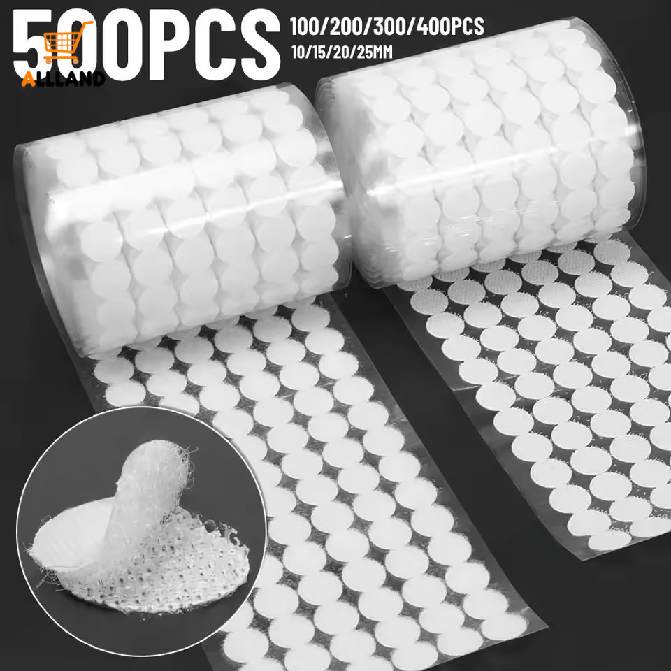 Pontos Autoadesivos De Fita De Gancho-Prendedor Redondo Pegajoso Forte Para Artesanato DIY , Costura , Bolsas , Escritór