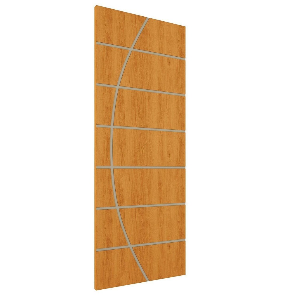 Detalhes do Folha de Porta de Madeira Frisada 210x80  Espessura 3,5cm Valuchi Natural