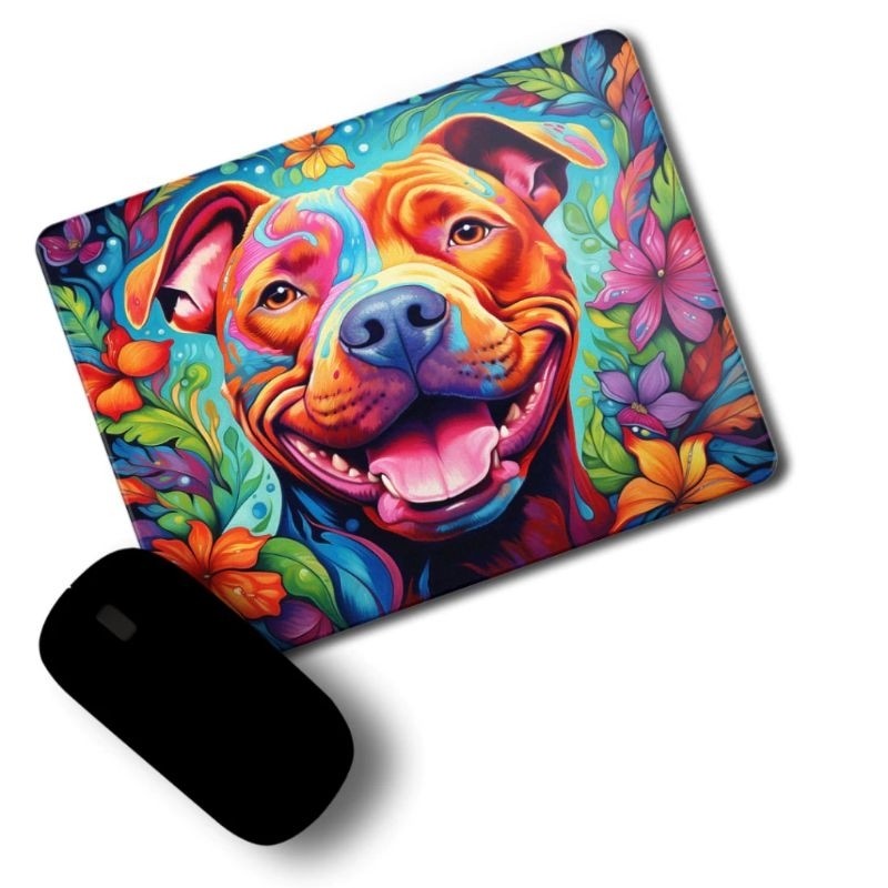 Mousepad Plano - cachorro Pit Bull pet ilustração