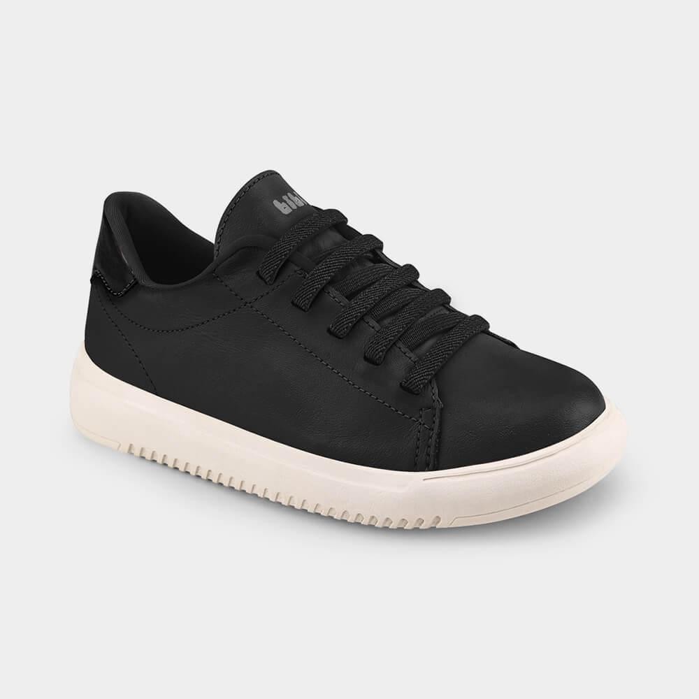Tênis Infantil Bibi de Couro Casual Preto New Way