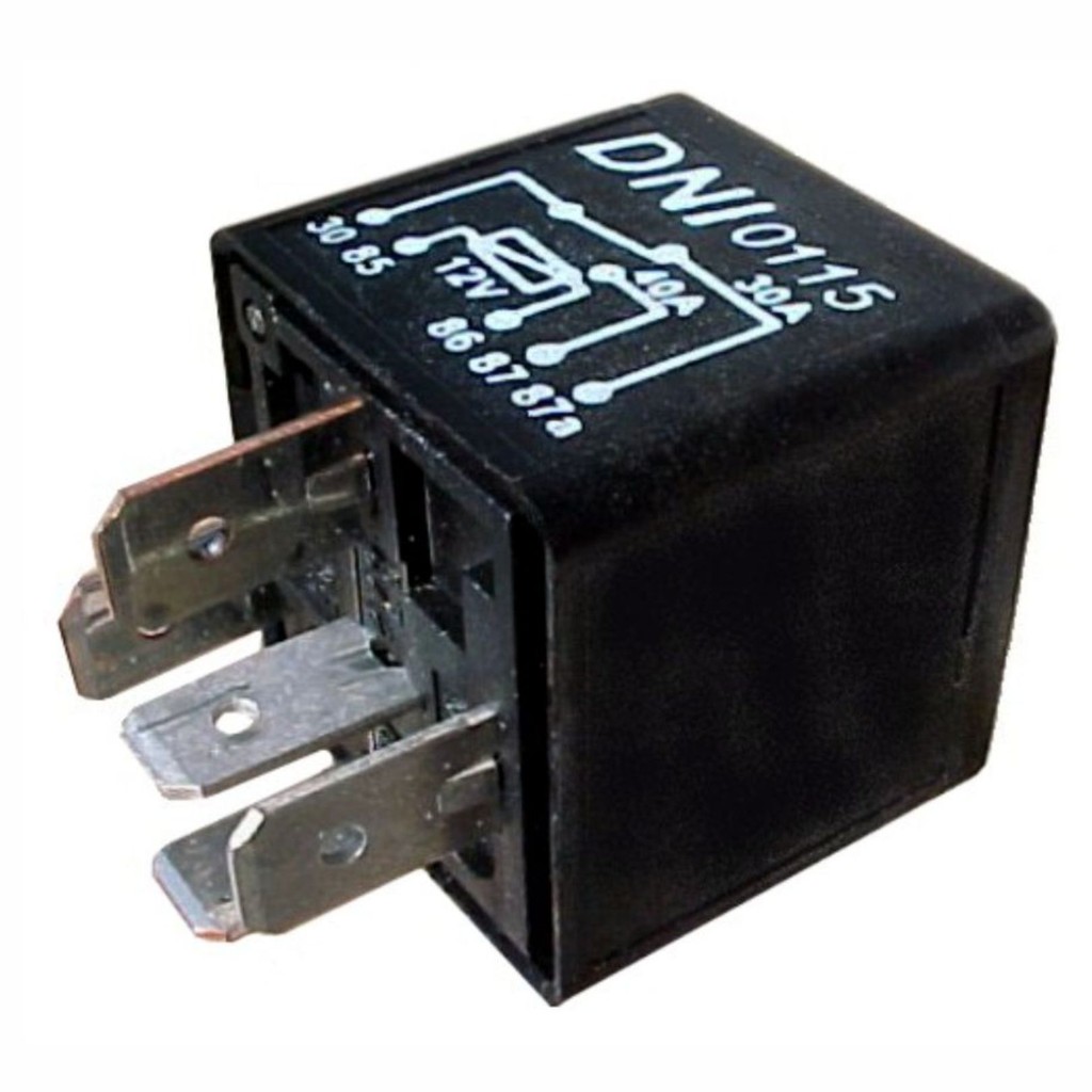 Relé Auxiliar Duplo 12V 40A/30A 5 terminais Fiat Ford Gm Vw Dni0115