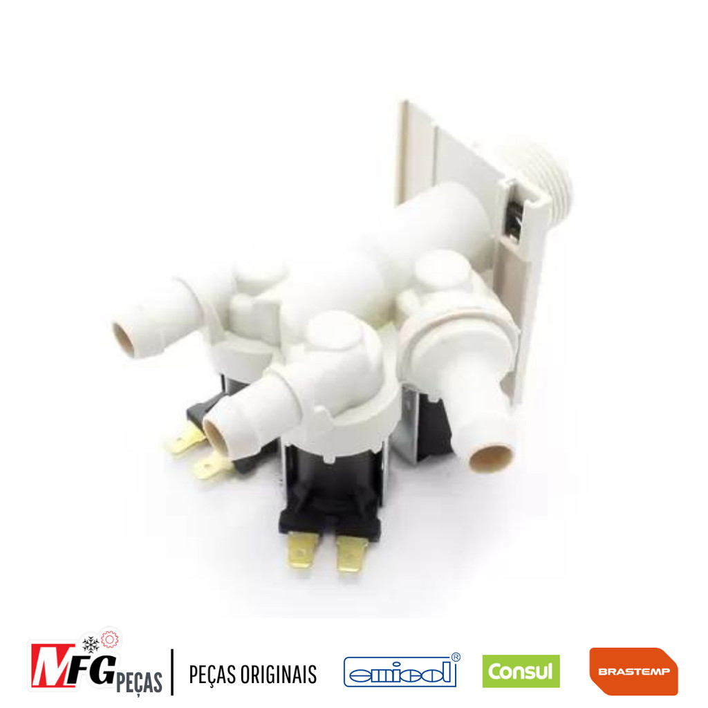 VÁLVULA TRIPLA BRASTEMP CONSUL 220V BWG11AB BWG11AR W10467328 97699410000 EMICOL