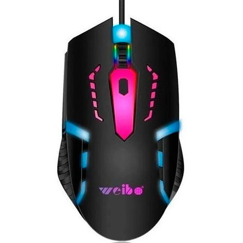Mouse Gamer USB Com Fio Weibo M-39 Luzes Lgb
