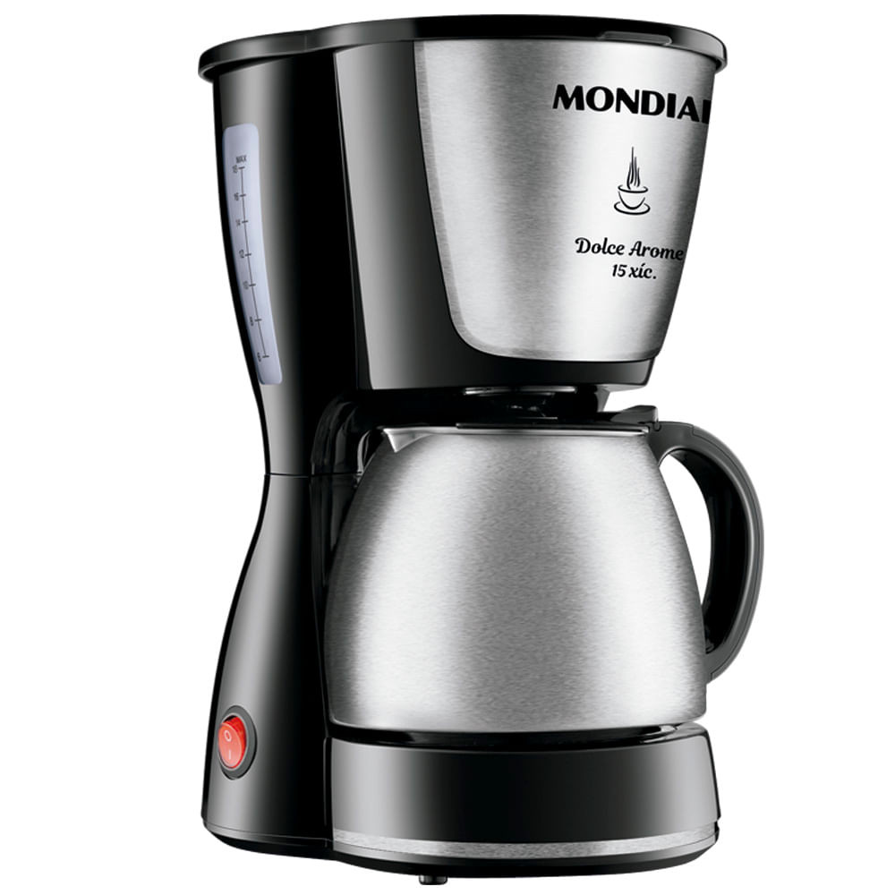 Cafeteira Elétrica Dolce Arome Mondial Preto e Inox 550W C-34JI-15X em Oferta na Shopee