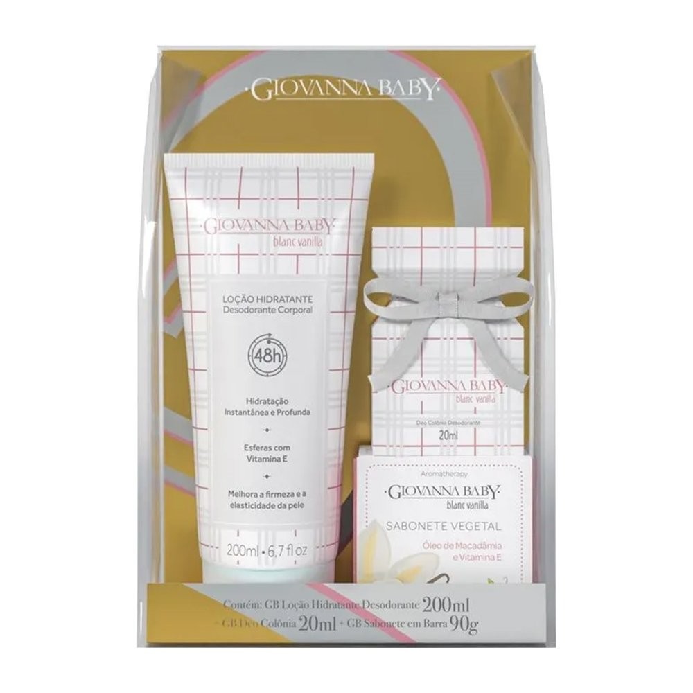 Kit Giovanna Baby Colonia Blanc 20ml + Locao 200ml + Sabonete 90g