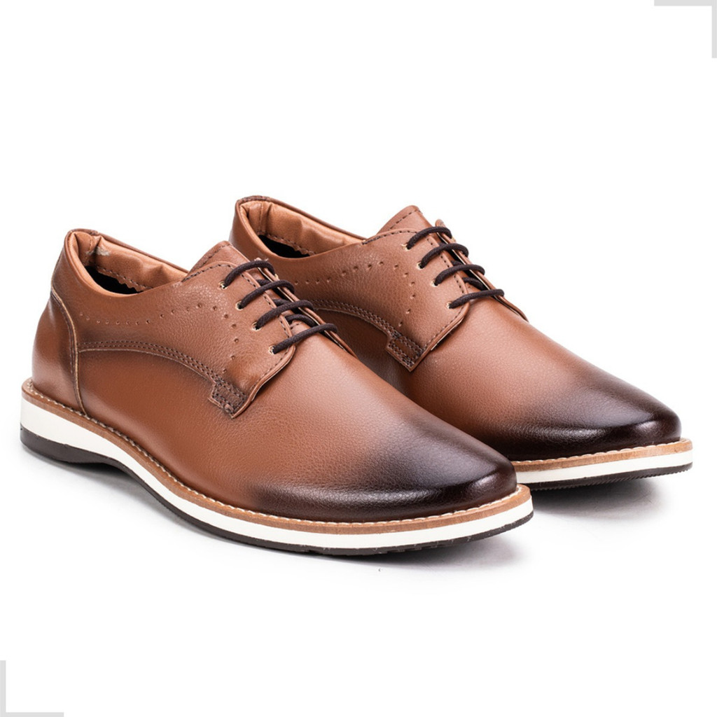 Sapato Social Casual Masculino Derby Confort Couro Executivo