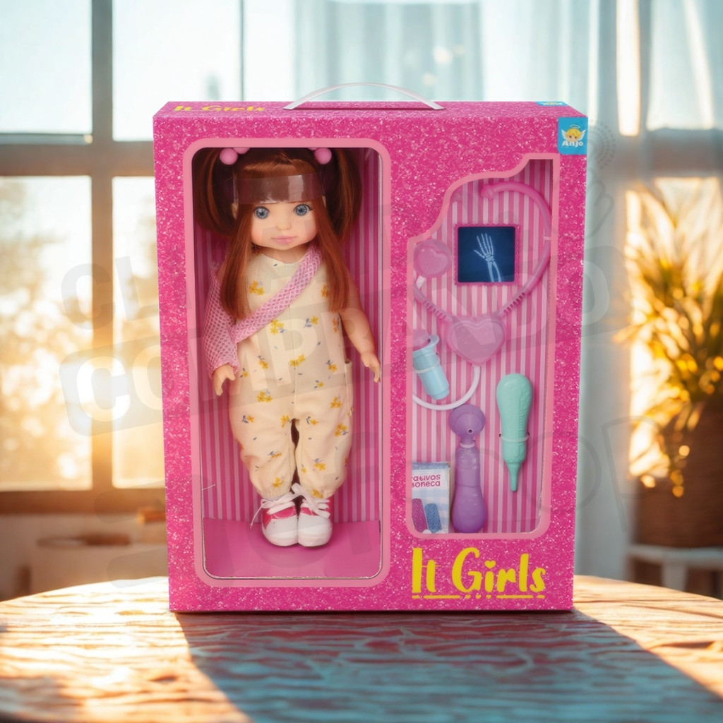 Boneca IT Girl Grande Com Acessórios Modelo Dodói Paciente de Hospital Vinil Brinquedo Infantil — imagem 2 de 2