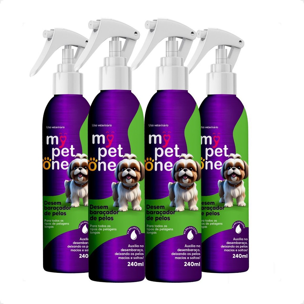 Kit 4 Desembaraçador Premium de Pelos 240mL - Mypetone em Oferta na Shopee