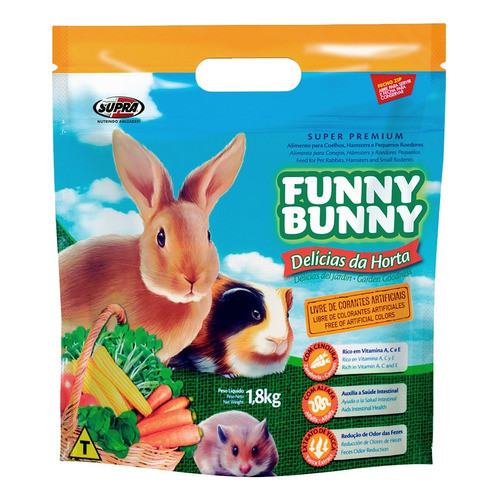 Ração Para Coelho Hamsters Funny Bunny 1,8kg Delícias Da Horta em Oferta na Shopee