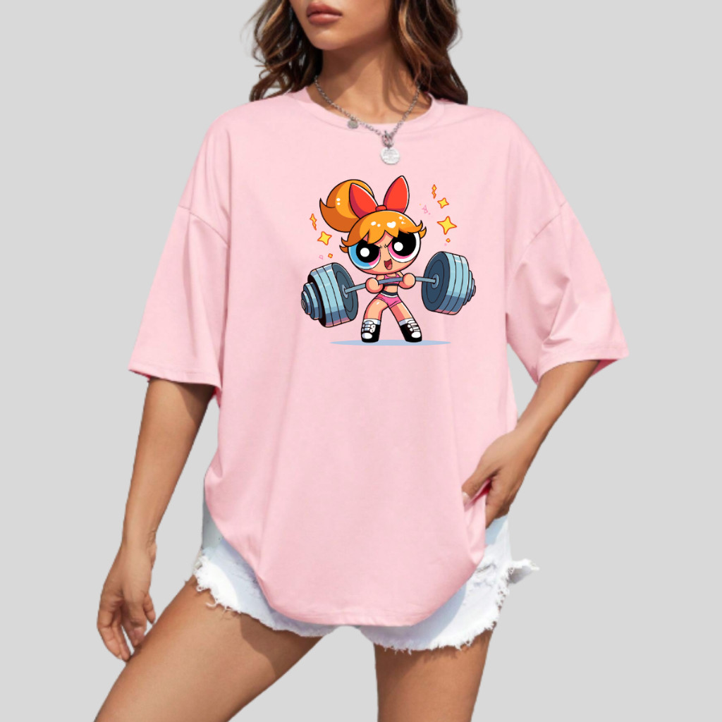 Camiseta Oversized Streetwear Meninas SuperPoderosas Florzinha
