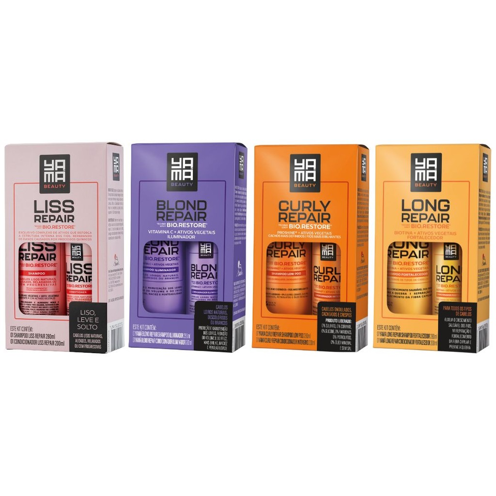 Kit Shampoo Condicionador Yama Liss Repair Curly Long Blond Tratamento Cabelo Profissional - Escolha