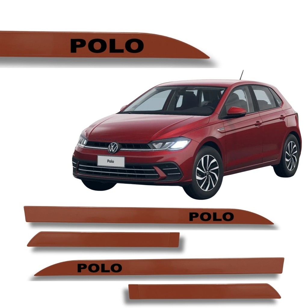 Friso Porta Lateral Vw Polo Vermelho Sunset 2012 até 2025