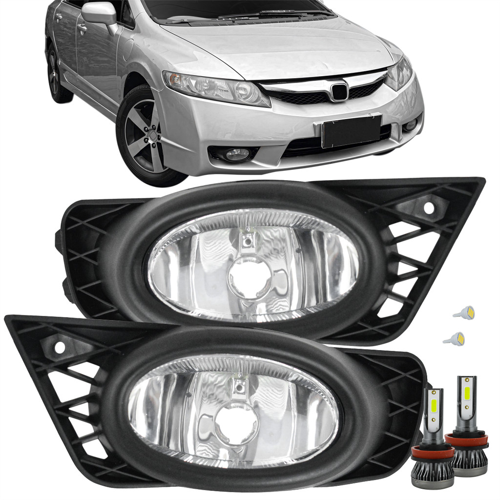 PAR Farol Auxiliar Milha Honda New Civic 2009 2010 2011 + LAMPADAS LED