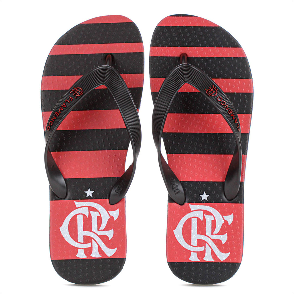 Chinelo Flamengo Manto 1 2024 Preto Vermelho e Prata - Masculino