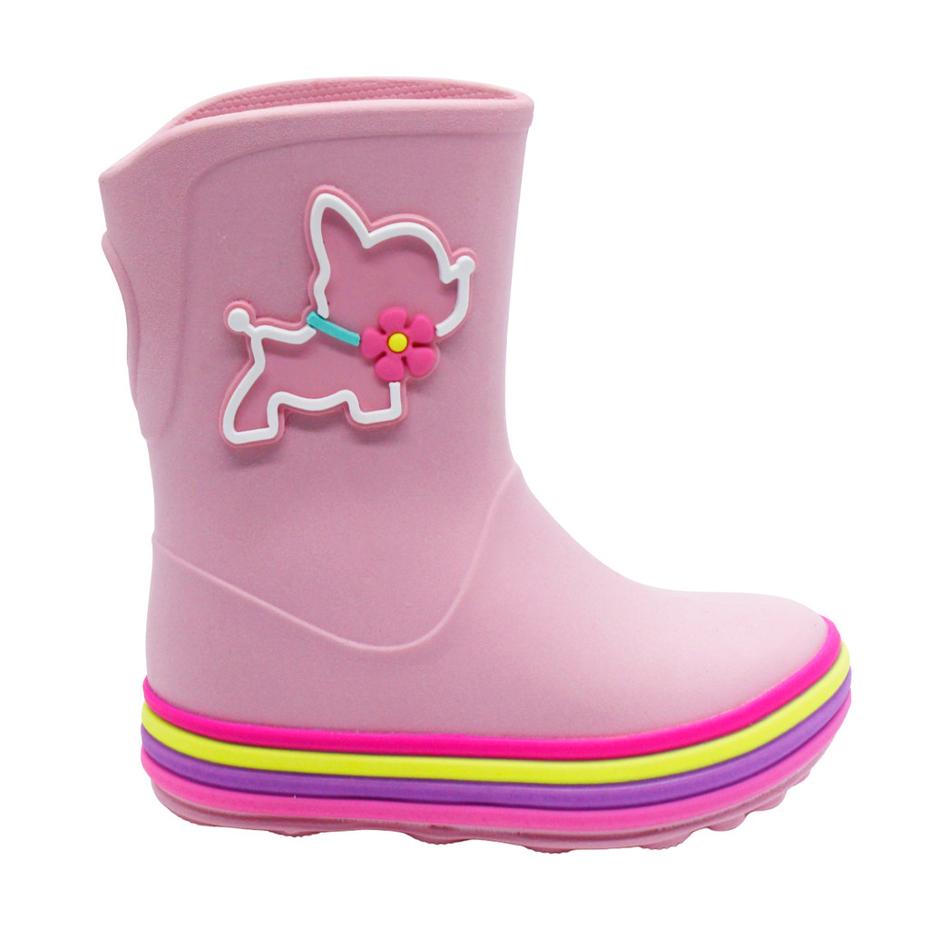 Galocha Infantil Menina Plugt Acqua Cachorrinha Rosa Balé Colorida Enfeite Divertida Confortável em Oferta na Shopee