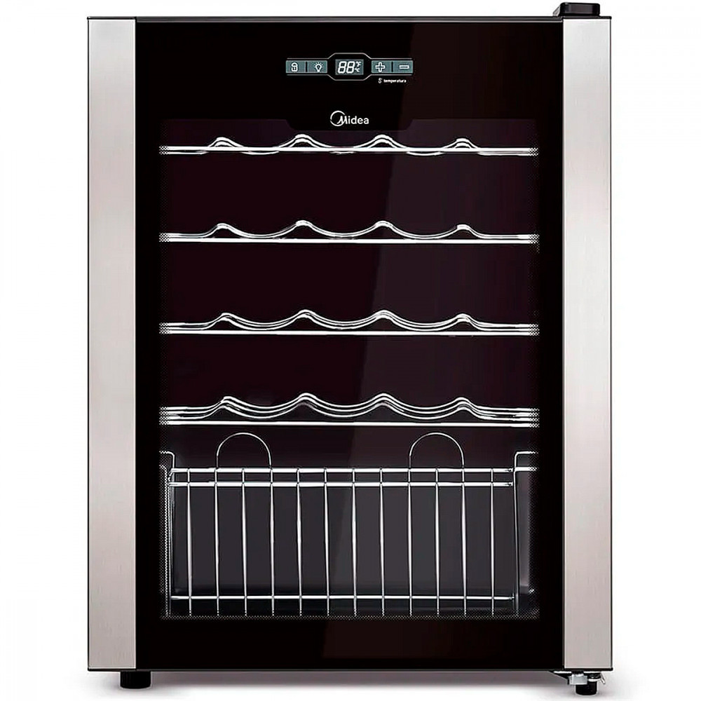 Imagem Adega Climatizada de Vinhos Midea 24 Garrafas com Painel Touch 127V Preto - WBB241