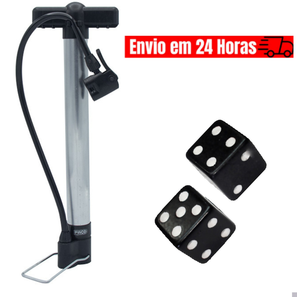 Bomba De Encher Pneu De Bike Alumínio 30cm Paco Mtb Bico Grosso e Fino Tampa Válvula Para Bico Bicicleta Moto Carro em Oferta na Shopee