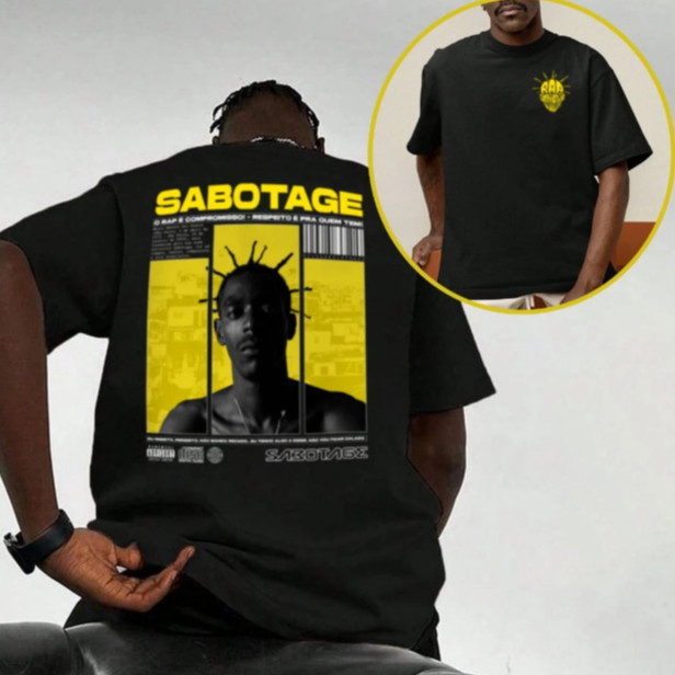 Camiseta Oversized Streetwear Sabotage Camisa 100% Algodão Confortável - Envio Imediato - VS Shopp