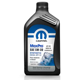 Óleo De Motor Lubrificante Mopar Maxpro 5W30 Diesel DPF ACEA C2 Api SN 100% Sintético