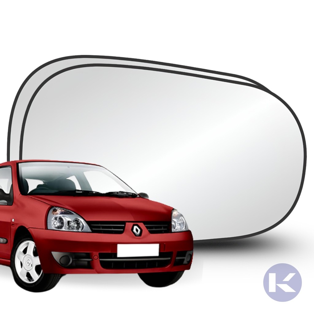 Lente Retrovisor Metalizado Com Base Clio 99 a 2012 Logan 2006 a 2009 Symbol 2009 a 2012 Megane 20