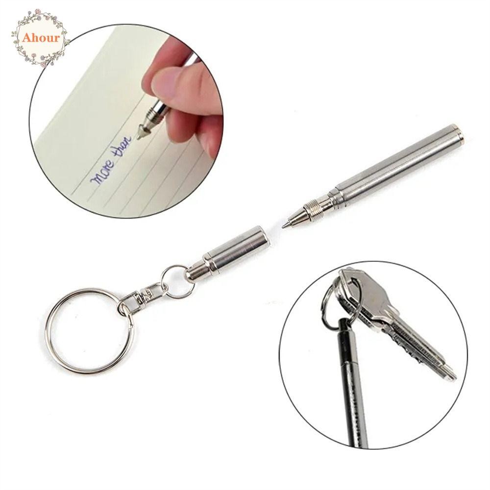 Caneta De Ferramenta Telescópica AHOURSG , Canetas Esferográficas De Chaveiro De Metal De 6.3 Cm , Em Formato De Pratead em Oferta na Shopee