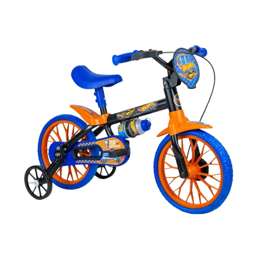 Bicicleta Infantil Aro 12 Hot Wheels Mattel Nathor Limitador Giro Freio Tambor 101350160001 em Oferta na Shopee