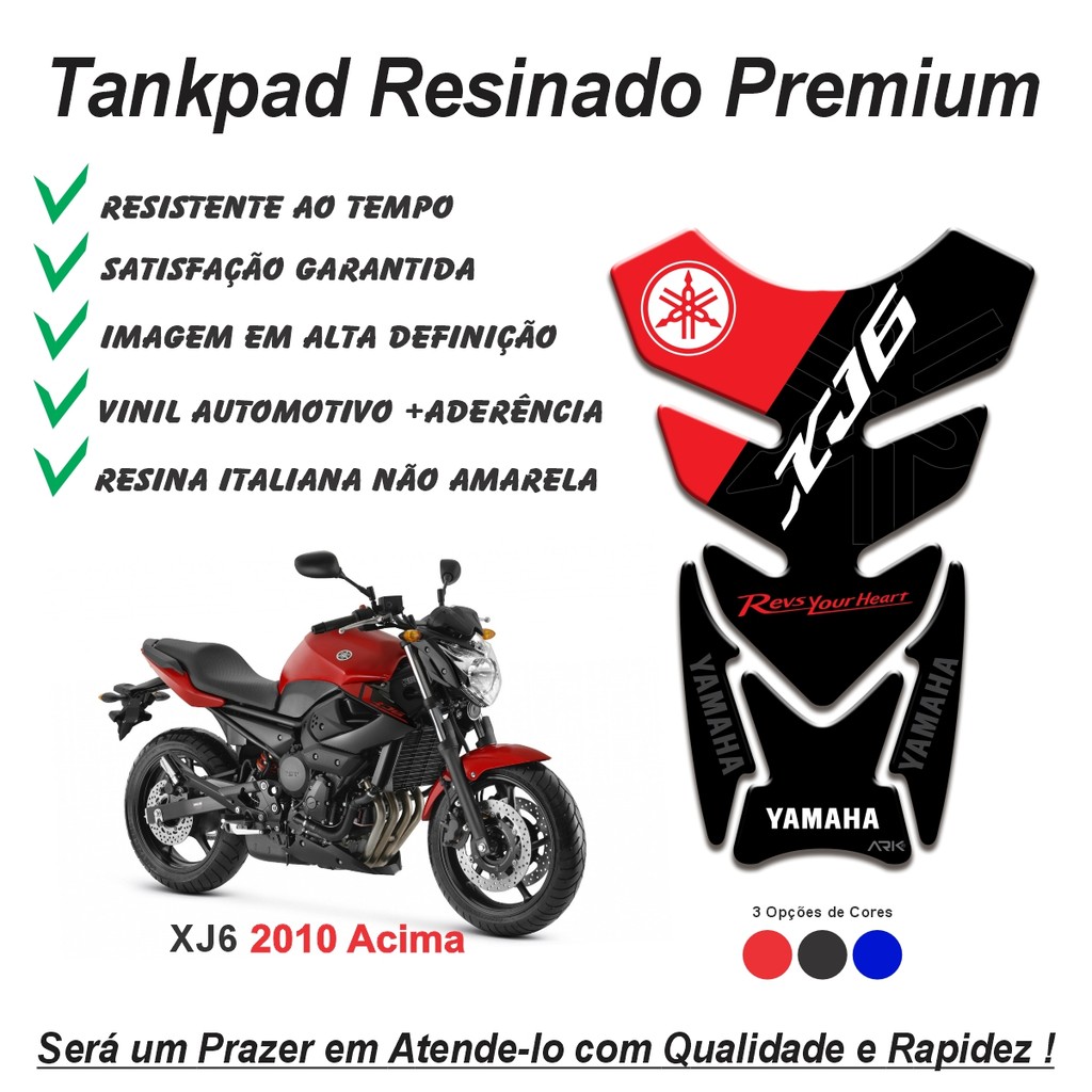 Adesivo Protetor de Tanque Tankpad 3d Resinado Moto Yamaha XJ6 2010 acima