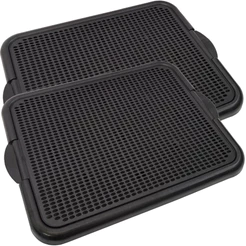 Kit 2 Sanitário Canino Grande Tapete Higiênico Xixi Plástico - Preto