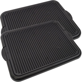 Kit 2 Sanitário Canino Grande Tapete Higiênico Xixi Plástico - Preto
