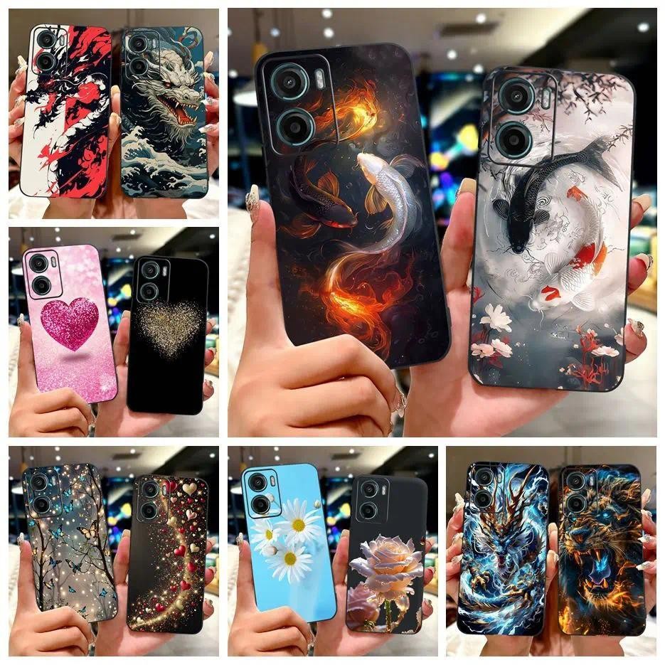 Para Motorola Moto G05 4G Caso Bonito Sorte Koi Pintado Capa Macia TPU Fosco De Telefone E15 G 05 MotoG05/E15 Escudo