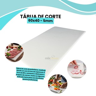 Tábua De Corte Profissional Polietileno Carnes Legumes Verduras 5MM 60X40 50X30 40X25 30X25 em Oferta na Shopee