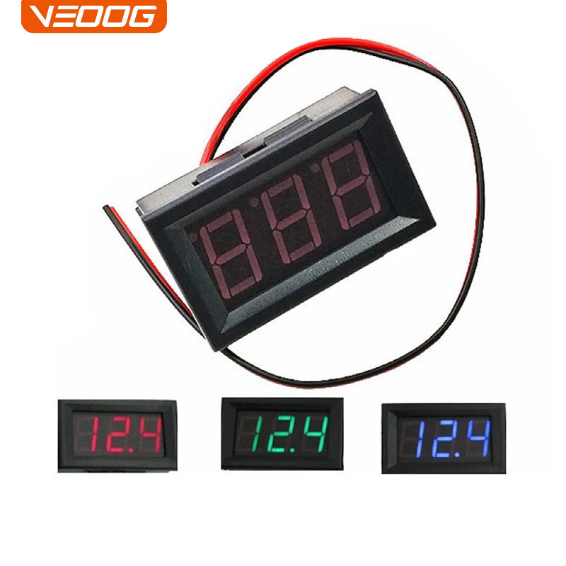 Cabeça de voltímetro DC de dois fios 2cm LED Voltímetro Digital DC4.5V-30.0V Proteção de conexão reversa