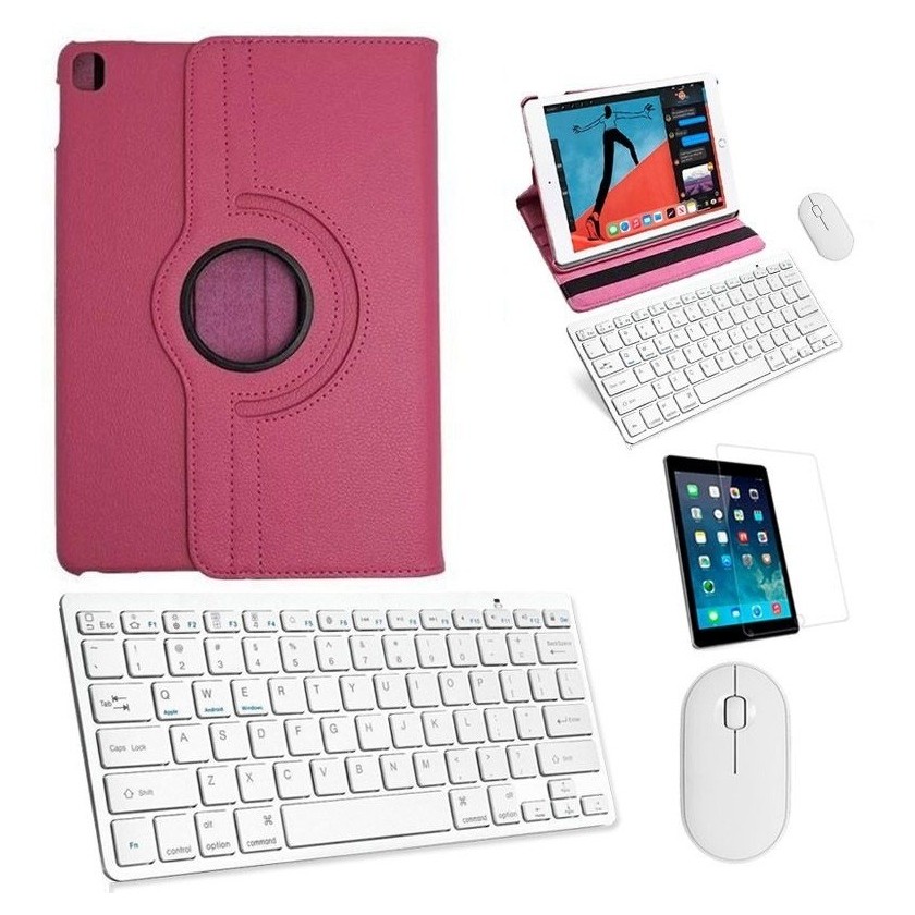 Kit Capa 360 Rosa /teclado/mouse/pel iPad Air 3 10.5