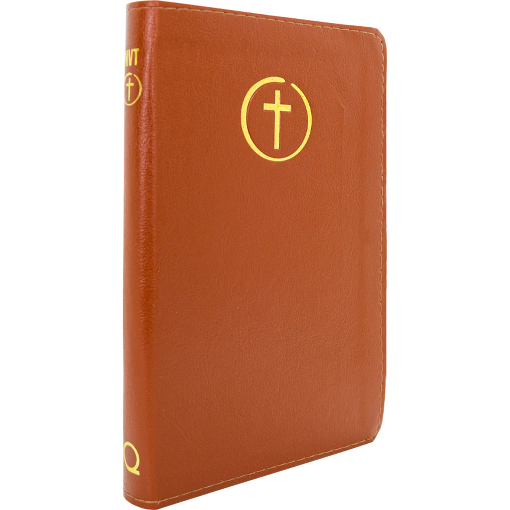 Bíblia Sagrada NVT - Letra Média - Capa Luxo Cruz Marrom em Oferta na Shopee