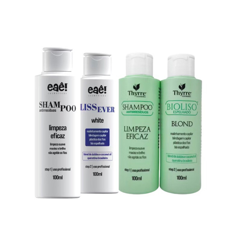 Kit Escova Progressiva Orgânica Sem Formol 100ml BioLiso Blond Thyrre- LISSEVER White Eaê em Oferta na Shopee