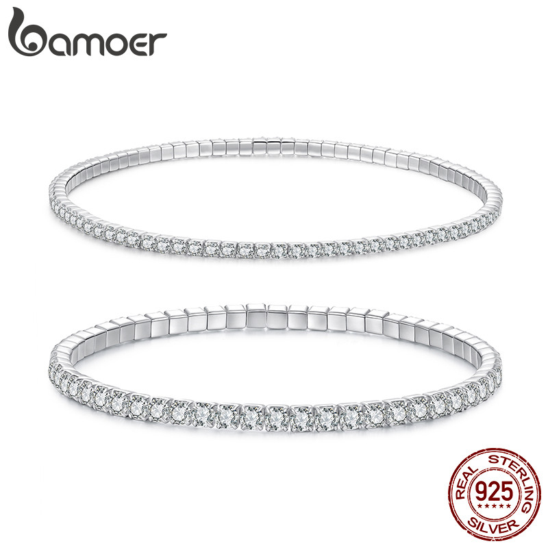 Pulseira De Prata Esterlina 925 Bamoer Luxo Zircão 16 E 18 CM Joias Extensíveis Presentes Para Mulheres em Oferta na Shopee