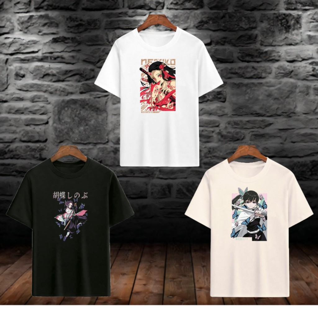Camisa Demon Slayer Camiseta Caçadores de Demônios Blusa Estilo Mangá Casual Anime 100% Algodão
