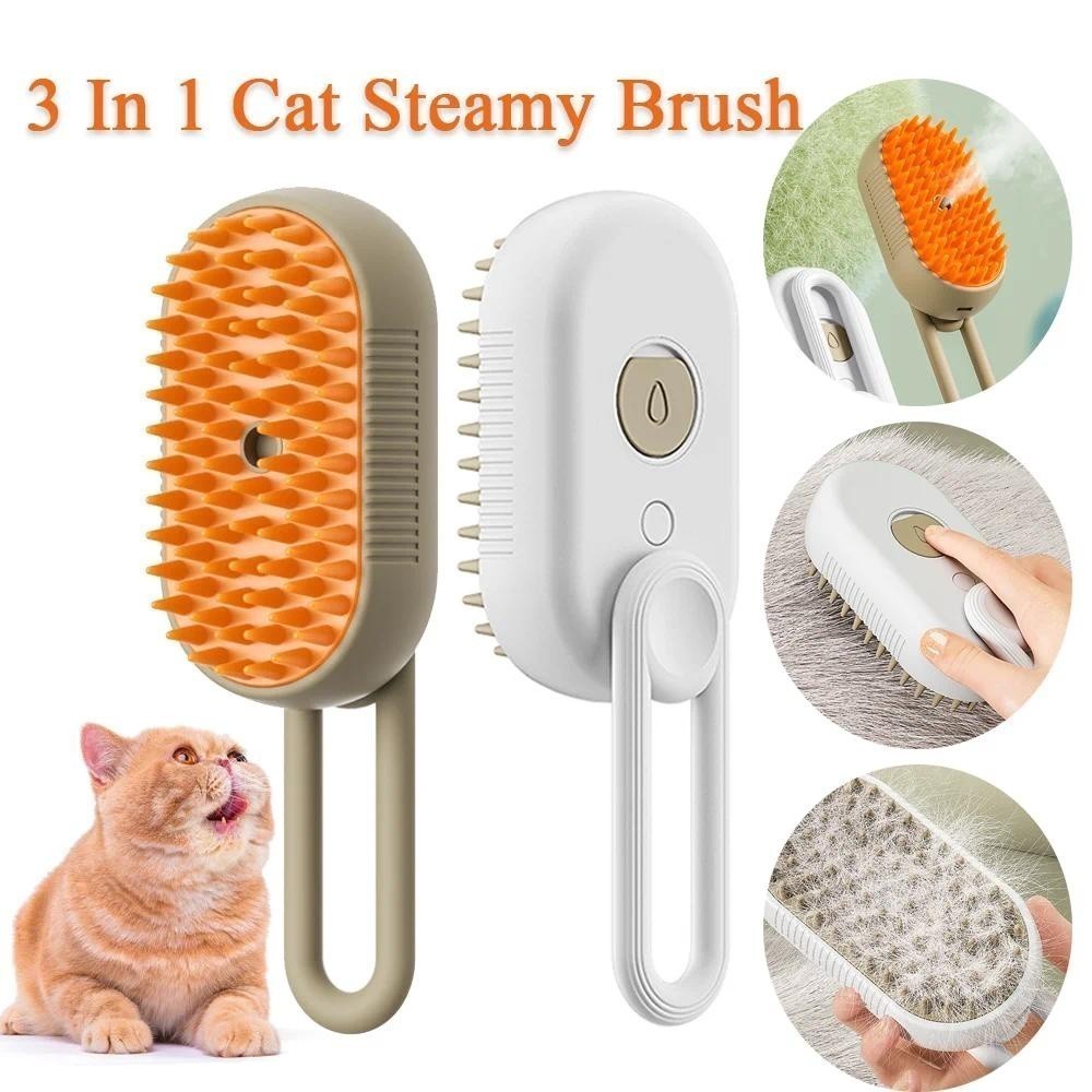Kit 2Unidade 3 Em 1 Escova a Vapor Para Gatos Remoção de Pelos a Vapor Para Animais de Estimação em Oferta na Shopee
