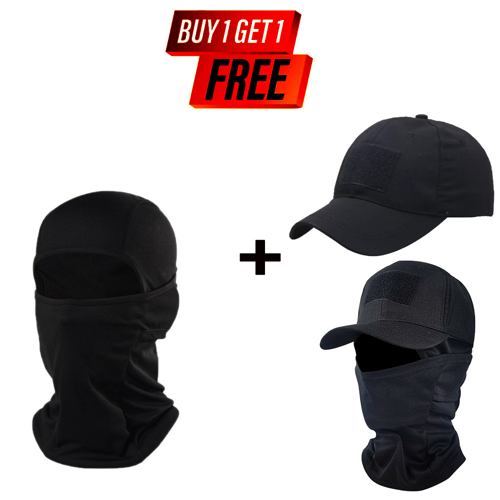 Compre 1 Leve 1 Balaclava + Boné Camuflado Para Pesca BalaclavaCaps Masculino Camuflagem Ao Ar Livre Chapéu De Selva Cam