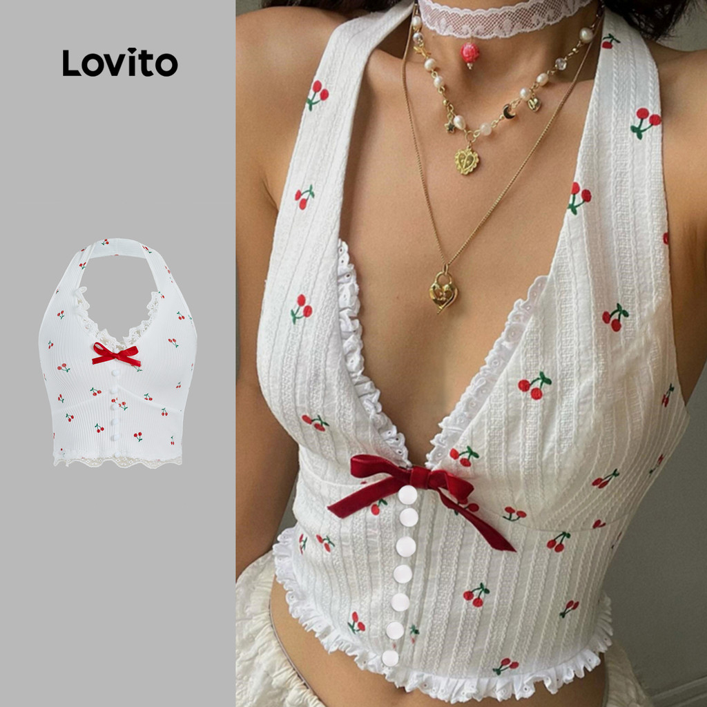 Lovito Regata Sexy Ditsy Floral Regata Para Mulheres LNE70697 - Women Clothes