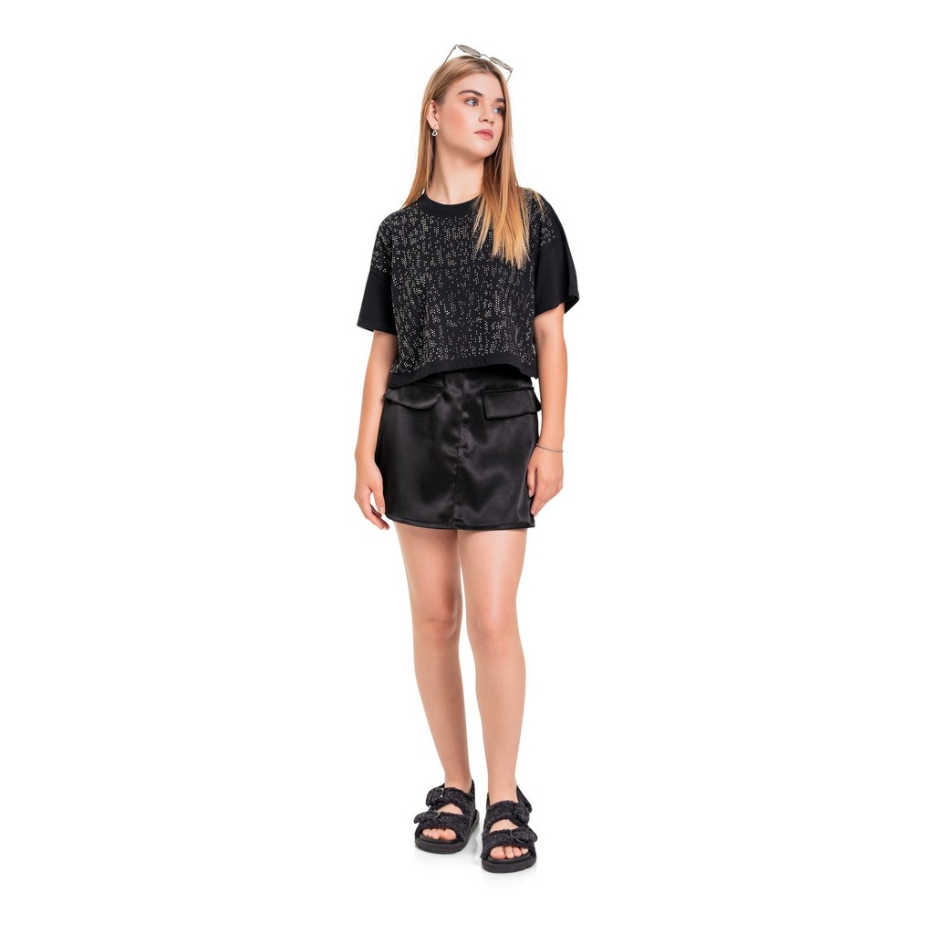 Blusa Cropped em Meia Malha Juvenil Gloss em Oferta na Shopee