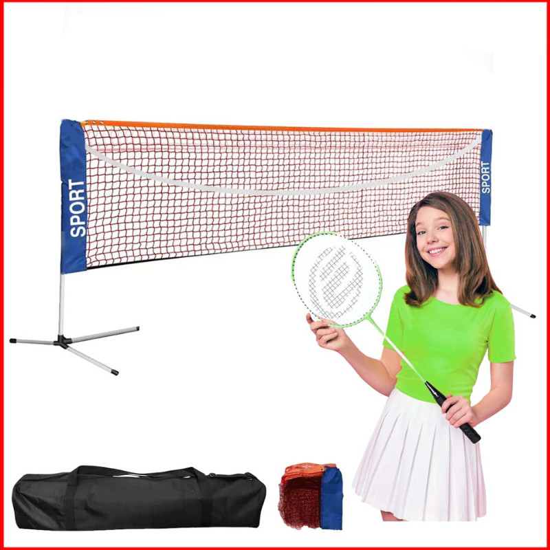 Rede Portátil Badminton,Redes Duráveis ​​de Pickleball Vôlei E Tênis Com Suporte,Para Quintal Interno,Altura Ajustável