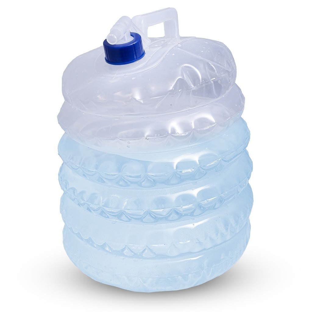 Galão de Água 10L Dobrável Ultra Resistente Com Torneira Abre e Fecha e Selamento Hérmético Controle de Pressão Camping
