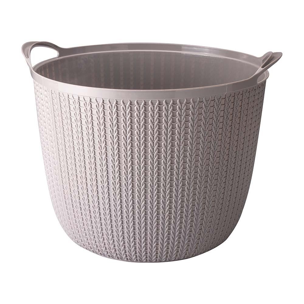Cesta de Plástico Redonda 25,5 L com Alça Trama Plasutil