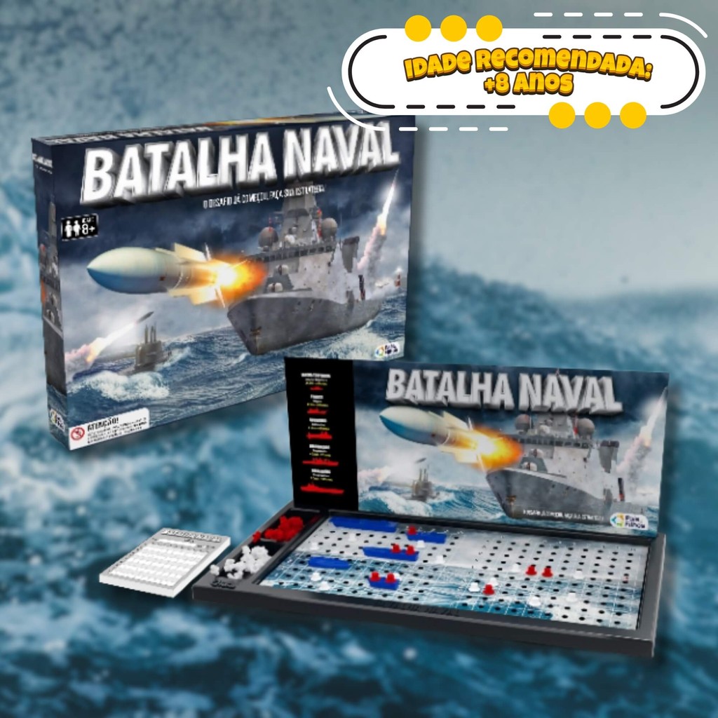 Jogo de Estratégia Batalha Naval Pais e Filhos - 1079-1