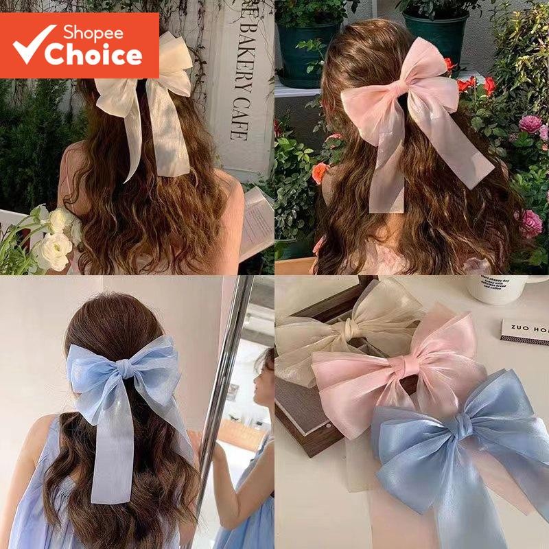Grampo De Cabelo Com Laço De Fita De Fada , Clipe De Mola Em Cor Doce Para Penteados De Sereia